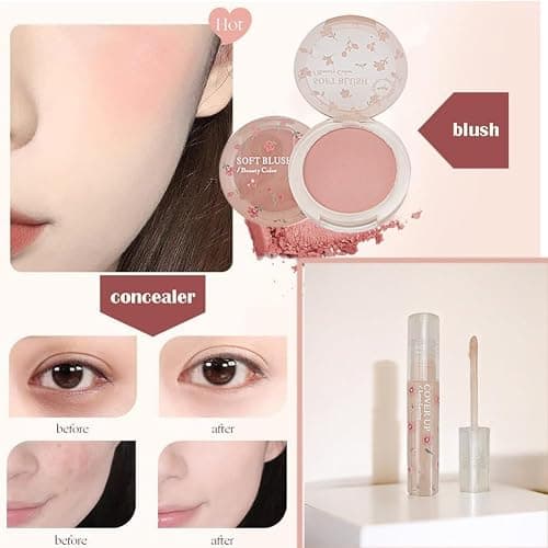 Makeup Kit for Women 8 Pieces Makeup Sets, 4 Color Lipsticks& Eyeshadow, Eyebrow Pencil, Concealer, Blush Palette 8Pcs Gift Box Makeup Bundle Value Set thumbnail 5