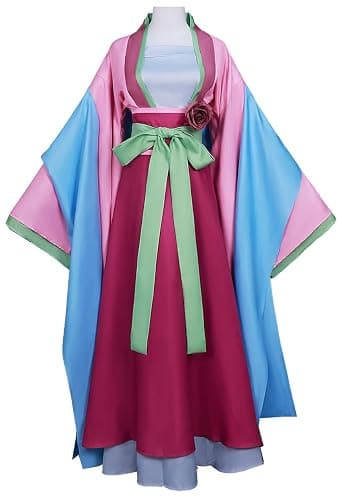 Yazkimo Womens The Apothecary Diaries Cosplay Maomao Costume Pink Dress Hanfu Suit Pharmacist Girl Halloween Outfit thumbnail 2