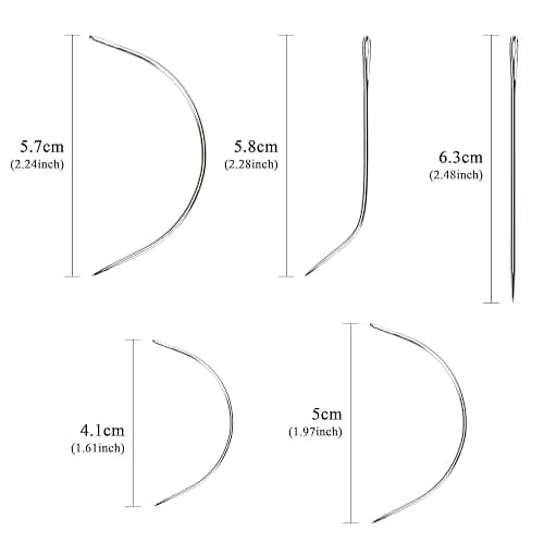 Lusecarl Needle and Thread for Hair Extensions 3 Rolls Hair Weave Sewing Threads with 10 Pcs C J I Shape Curved Upholstery Needles for Hand Sewing, Hair Extensions, Making Wigs DIY (10+3, Black) thumbnail 2