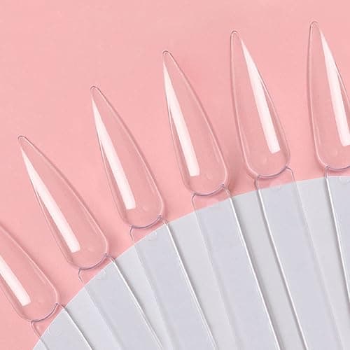Nagelmuster 100 Stück Nagelmusterstifte Nagelfarbdisplay Nageldisplay Tipps Nail Art Tips Sticks mit Metallring für Nagelstudio und Anfänger (klar) thumbnail 3