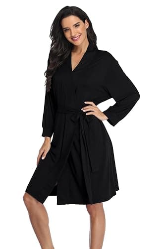 Super Shopping-zone Women's Robes Lightweight Kimono Robes Knit Bathrobes Soft Sleepwear Loungewear thumbnail 3