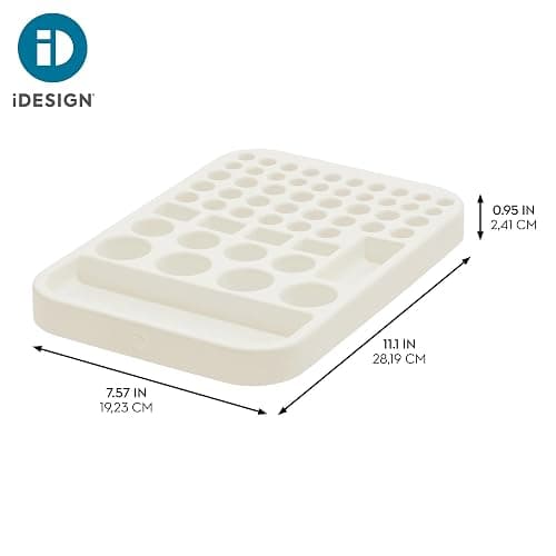 iDesign Recycled Plastic Divided Battery Organizer Insert, 7.6" x 11.1" x 1", Coconut thumbnail 2
