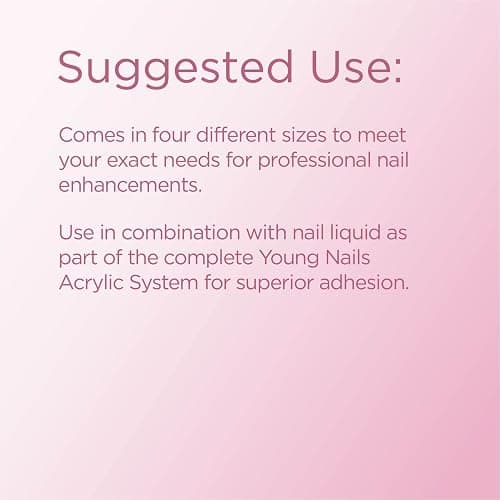 Young Nails Acrylic Powders, Speed. Created for a flawless consistency and superior adhesion. Speed Powder Begins to set in 60 seconds. Available in 45 gram, 85 gram, and 660 gram gram size options thumbnail 4