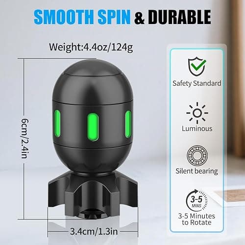 Atomic Bomb Fidget Spinner for Kids Adults, Transformable Fidget Toy with Luminous Light for Stress Relief, Cool Glow in Dark Desk Decor, Perfect Birthday for Dad Boys Men thumbnail 2