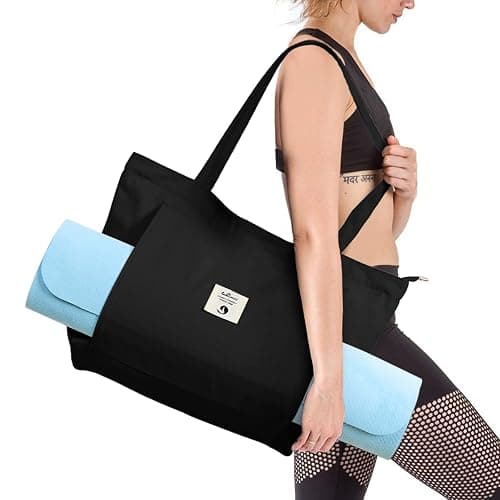 WLLWOO WLLWOO Yoga Bags for Women with Yoga Mats Bags Carrier Carryall Canvas Tote for Pilates Shoulder for Travel Office Beach Workout thumbnail 2