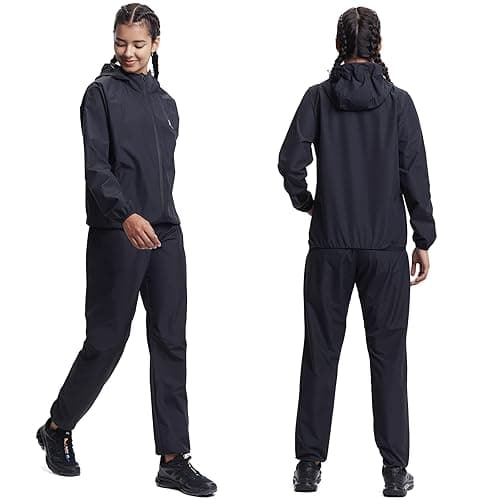 HOTSUIT Sauna Suit for Women Weight Loss Machine Washable Sweat Sauna Jacket Pants Anti Rip Sweat Suit for Gym Workout - Black - X-Large thumbnail 3