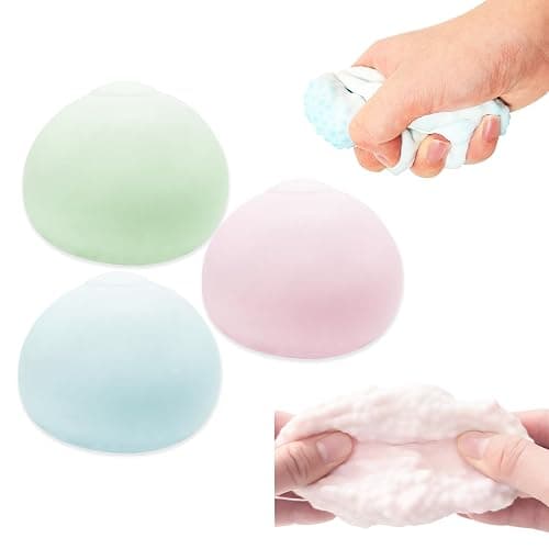Chicooan 3 Pack Squishy Toys Beads Stress Balls, Crunchy Squishy Balls ASMR Toys with Air Pumps Smoothie Balls for Stress Relief, Squeeze Fidget Toys for Party Favors Employee Gifts - Image 1