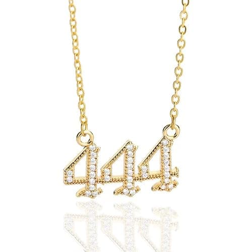 Nayaboo 14k Gold Angel Number Necklace, Dainty Pendants Necklace for Women, 111 222 333 444 555 666 777 888 999 Personalized Number Chain - Image 1