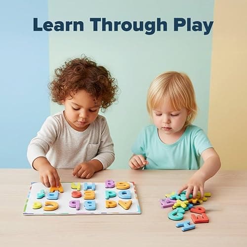 Magnetic Letters and Numbers for Children – The Complete Set: 182 Letters and 81 Numbers & Symbols – Thick Foam Fridge Magnets for Kids - Includes 2 Storage Boxes, Magnetic Board, Pens and Eraser thumbnail 9
