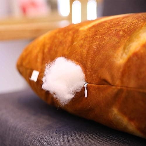 Levenkeness 3D Simulation Bread Shape Plush Pillow,Soft Butter Toast Bread Food Cushion Stuffed Toy for Home Decor 23.6" thumbnail 6