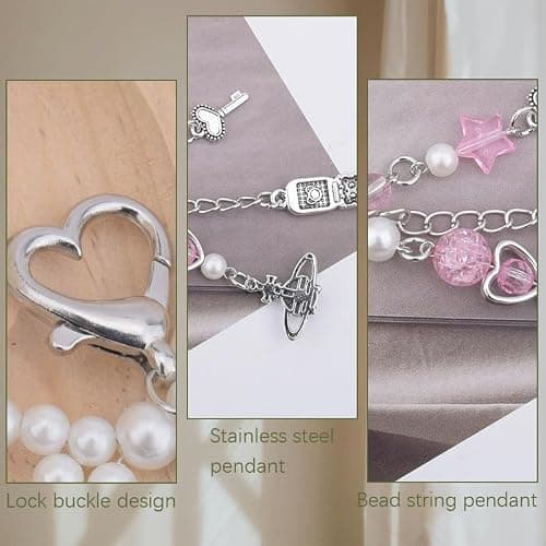 Guqqeuc Y2k Aesthetic Keyring for Car Keys Butterfly Star Keychain for Bag Handbag Y2k Aesthetic Heart Bow Bag Charms for Women Girls thumbnail 4