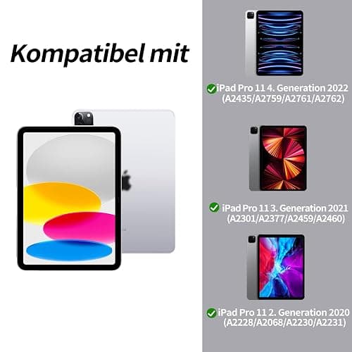 aoub Hülle für iPad Pro 11 4./ 3./ 2. Generation 2022/2021/2020, Hülle für iPad Pro 11 mit Stifthalter, Kann Pencil 2 Aufladen, Weiche Silikonhülle, Auto Schlafen/Wachen, Schwarz thumbnail 5