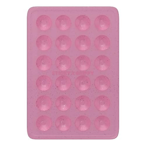 StickyGrippy Suction Phone Case Mount, Sillicon Adhesive Phone Accessory for iPhone and Android, Hands-Free Strong Grip Mirror Shower Phone Holder, Tiktok Videos and Selfies (Pink Glitter) thumbnail 2