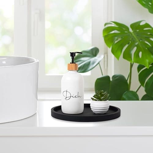 Silicone Bathroom Tray Round Vanity Tray Decorative Soap Holder Kitchen Countertop Organizer Coffee Table Decor for Candle, Perfume, Plant thumbnail 2