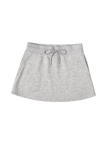 SHENHE Women's Drawstring Sweat Skirt Mid Waist Casual Mini Skirt with Pockets thumbnail 5