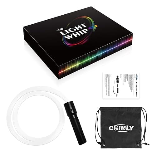 CHINLY LED Whip Lights, Fiber Optic Whip for Dancing, with 40 Color Effect Mode, APP Control and 360°Swivel, Rechargeable Rave Light for Parties, Light Shows, Unique Gifts for Girlfriend,Girl,Wife thumbnail 6