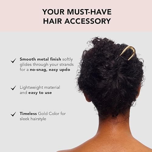 Kitsch French Hair Pin & Spray Bottle for Hair - Gold Metal Hair Fork for Buns & 5 oz Continuous Mist Water Sprayer | No Crease Hair Styling for Updos, Chignons & Sleek Looks thumbnail 6