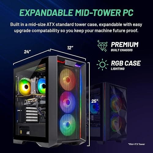 Skytech Nebula Gaming PC Desktop, Ryzen 5 5500 3.6 GHz (4.2GHz Turbo Boost), NVIDIA RTX 3050 6GB GDDR6, 500GB SSD, 16GB DDR4 RAM 3200, 650W Gold PSU, Wi-Fi, Win 11 thumbnail 8