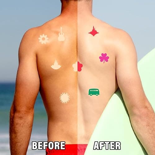 75PCS Tanning Stickers Pack ? Assorted Fun Tattoo Style Vinyl Patterns for Sun Tan Body Art, Beach Party, Festival Decoration, DIY Crafts, Women Teens Kids Summer Supplies thumbnail 4