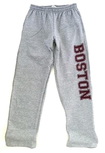 Dalliance Boxers Sport Gray Boston Sweatpants with Side Pockets, Open Leg - Image 1