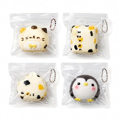 Squishy Charms Bulk, Assorted Cute Food and Animal Squeeze Fidgets，Happy Dessert Set - Image 1