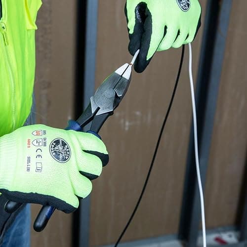 Klein Tools J213-9NE Side Cutter Linemans Pliers, Made in USA, High Leverage, 9-Inch, Streamlined Design, Color Coded thumbnail 4