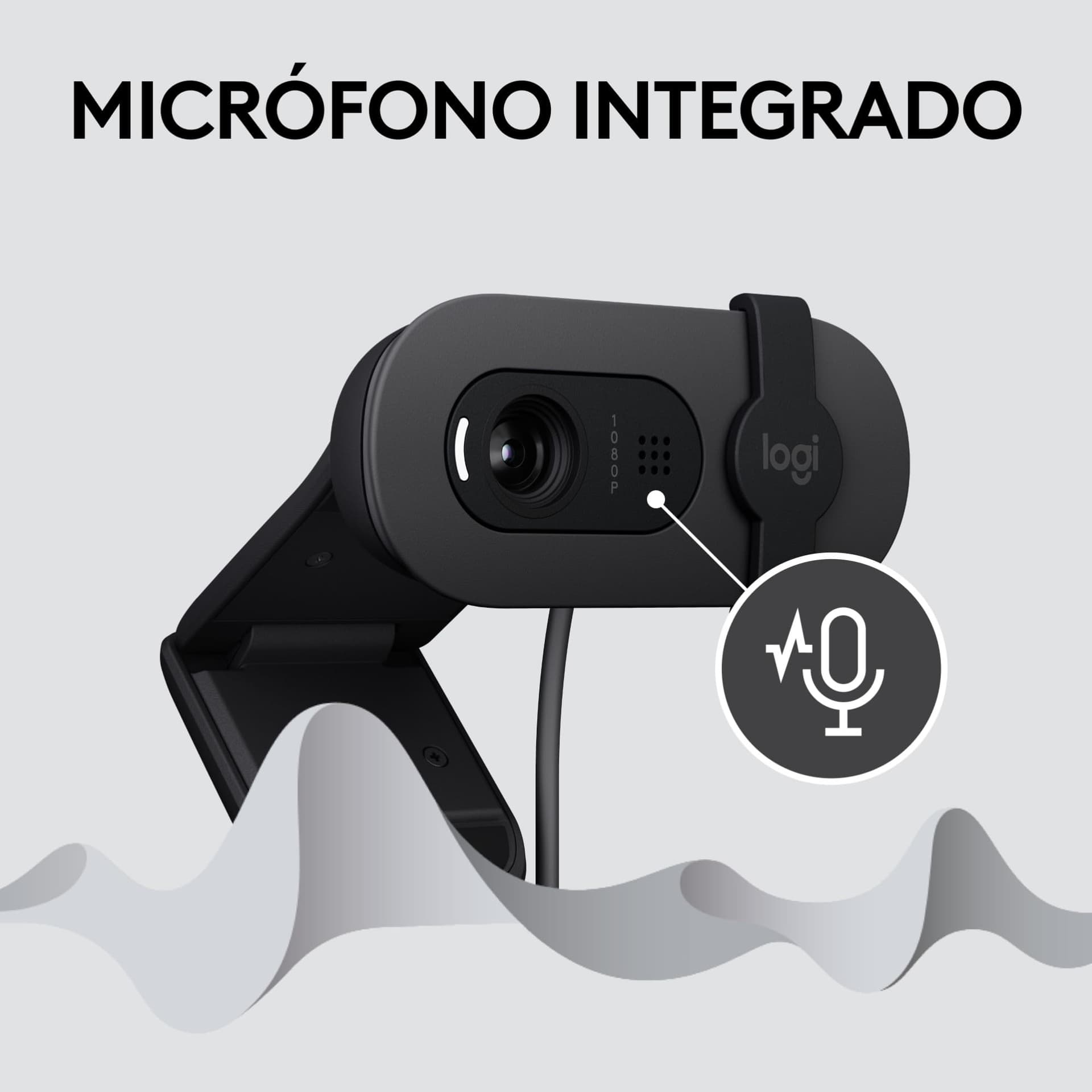 Logitech Brio 100, cámara Web Full HD para reuniones y Streaming, Equilibrio iluminación automático, micrófono Integrado, Tapa de privacidad, USB-A, para Microsoft Teams, Google Meet, Zoom - Grafito thumbnail 5