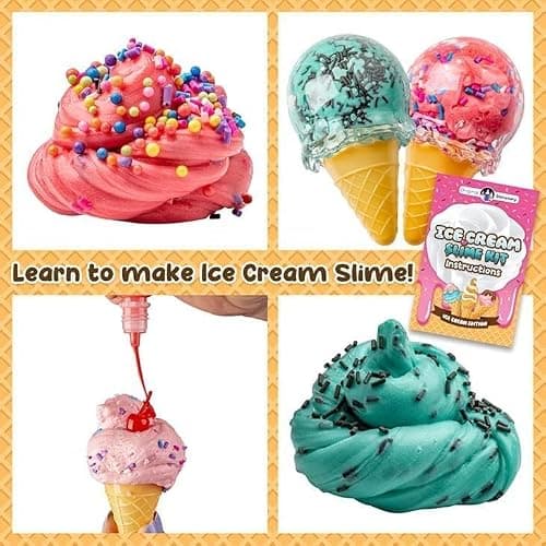 Original Stationery Slime Kit for Girls - 31-Piece Multicolor Ice Cream, Cherry Scent - DIY Ice Cream Slime Making Kit & Arts and Crafts for Kids Ages 8-12 - Birthday Gifts for Girls thumbnail 3