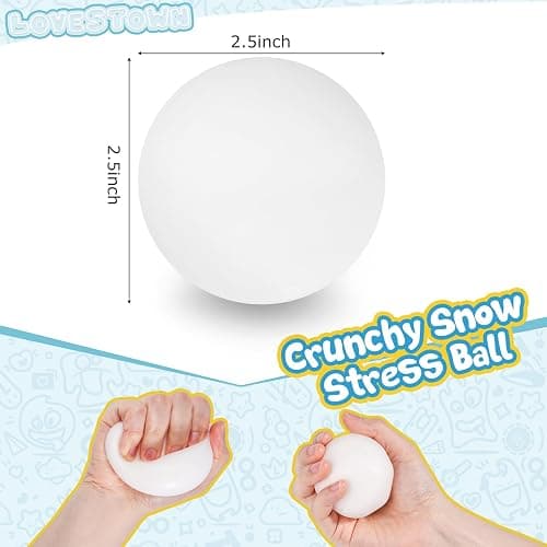 LovesTown 3PCS Stress Balls, 2.5 Inch Sensory Fidget Toy Crunchy Snow Stress Balls for Kids Adults Friends Families thumbnail 2