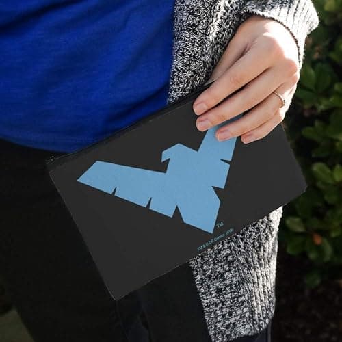 Batman Nightwing Logo Pencil Pen Organizer Zipper Pouch Case thumbnail 4
