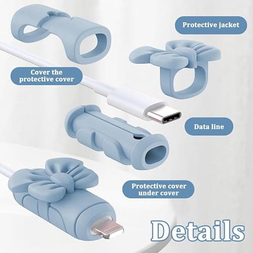 Handy Datenleitung Schutz, 2 Paare Kabel Silikon Protector, Ladekabel Saver, Kabel Kabelschutz, Ladekabel Saver thumbnail 3
