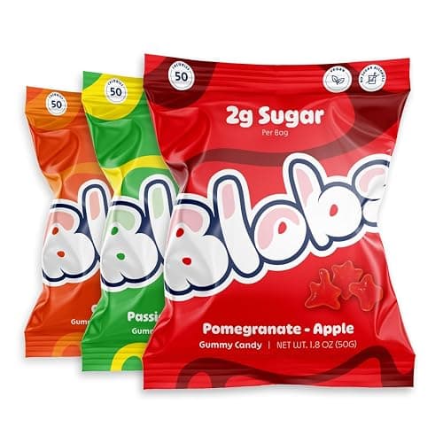 Blobs Gummy Candy - 2g Sugar Healthy Gummies - Low Net Carb & Low Calorie - No Sugar Alcohols, Vegan, Gluten Free, No Dyes - Variety Snack Pack for Kids & Adults (Pack of 6) thumbnail 8
