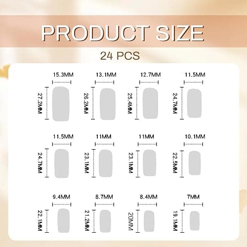 GlamRays Pack of 24 Pink Coffin Press On Nails, Deep Gradient Colour, French Manicure with Heart Decoration thumbnail 2