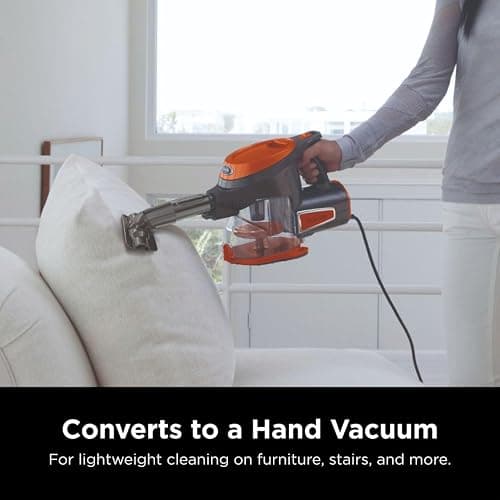 Shark Rocket Ultra-Light Corded Bagless Vacuum for Carpet and Hard Floor Cleaning with Swivel Steering (HV301), Gray/Orange thumbnail 6