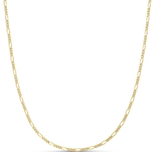 Amazon Essentials 14k Gold or Sterling Silver Plated Figaro Chain Necklace - Image 1