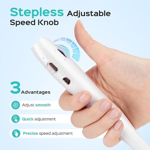 COSLUS Cordless Electric Nail Drill File: Nail Drill Machine with Stepless Speed Knob for Acrylic Gel Dip Powder Polish, Professional Portable Manicure Pedicure Rechargeable for Home Salon Use White thumbnail 3