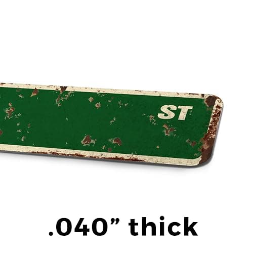 LEO Vintage Style Rustic Street Sign – Childrens Name Room Retro Decorative Wall Sign for Home, Bar, Garage, or Outdoor Use | 4" X 18" Aluminum Metal Road Sign thumbnail 4