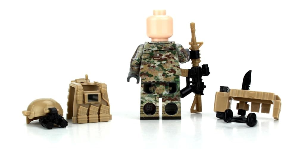 Battle Brick 1.6 Inches Tall Army Ranger OCP SF Soldier Custom Collectible Minifigure | Accessories Made in The USA | Genuine Military Minifig | Great Gift for Ages 10+ to Adult AFOL thumbnail 7