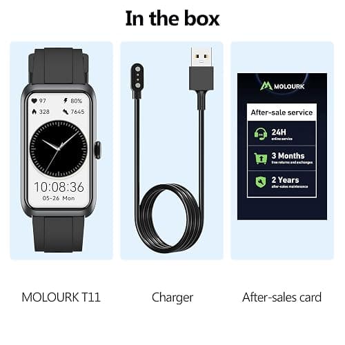 MOLOURK Fitness Tracker with Heart Rate, Blood Oxygen Sleep Monitor, 100+Sports Modes Smart Watches for Men Women, IP68 Waterproof, Activity & Step Tracker Watch for Android/iOS Phones (Black) thumbnail 7