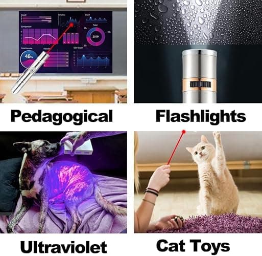 Cat Toys 2 pcs, 7 in 1 Function Interactive Cat Toy, USB Rechargeable LED Light, Interactive for Indoor Cats Dog, Red Dot Kitten Practice Chaser Toys thumbnail 6