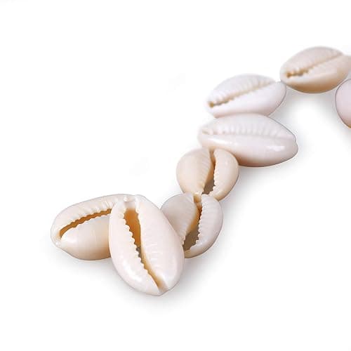 150 PCS White 0.63"-0.71" Natural Strong Cowrie Shell Beads Smooth Cut Oval Seashells, Beach Seashells with Big Hole for DIY Craft Jewelry Making, Adorning Hair Locks and Braids thumbnail 4