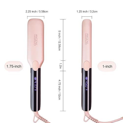 ANGENIL Pro Titanium Flat Iron Hair Straightener 1.75" Wide, Salon Grade Dual Voltage Straightening and Curler 2-in-1 with Heat Resistant Silicone Mat, Adjustable Temp 240°F-470°F, 15s Fast Heating thumbnail 9