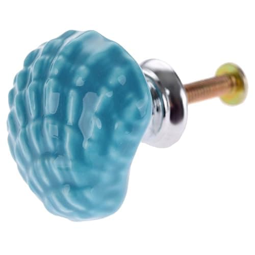 Joyindecor Ceramic Seashell Nautical Drawer Pulls Handles for Kitchen Cabinet Dresser Cupboard Wardrobe, Beach/Ocean Theme Knobs Coastal Dreseer Knobs, Pack of 6 (Blue) thumbnail 6
