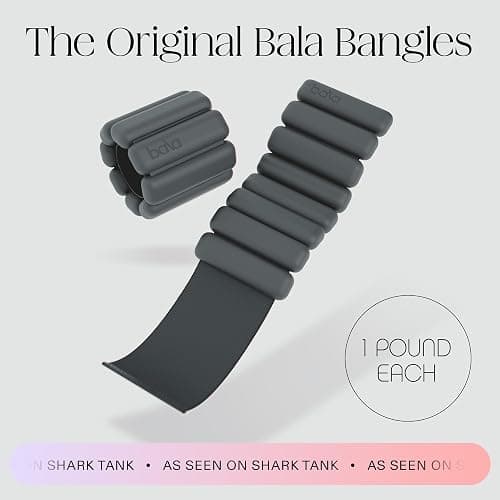 Bala Bangles Wrist & Ankle Weights for Women & Men - Adjustable Weighted Bands - Soft Silicone Arm & Leg Weights for Pilates, Yoga, Walking, Barre, Home Workout & Strength Training Exercise thumbnail 2