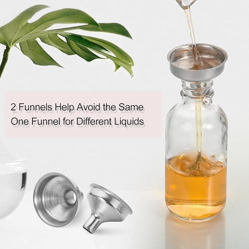 AOZITA 8 Pack, 2 oz Small Clear Glass Bottles w/Lid & 2 Funnels - 60ml Boston Shot Bottles for Health, Immunity, Potion, Wellness, Sample, Ginger, Juice - Mini Personal Care & Beauty Travel Bottle thumbnail 6