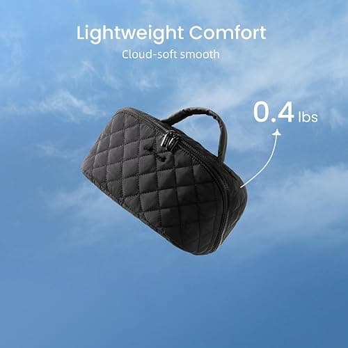 LOVEVOOK Travel Makeup Bag for Women, 2Pcs Puffer Waterproof Cosmetic Organizer, Large Capacity Pouch Open Flat Small Toiletry Bag with Brush Compartment & Handle, Portable Gift for Her thumbnail 5