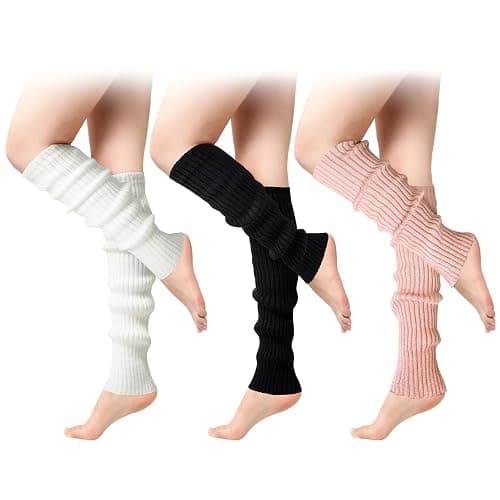 Clothirily Leg Warmers, 2 Pairs Knit Leg Warmers for Women 80s Long Socks | Warm Leg Warmers for Women Girls 80s, Ribbed Knit LegWarmer Long Socks for Party Yoga Sports Fashion Accessories, One Size - Image 1