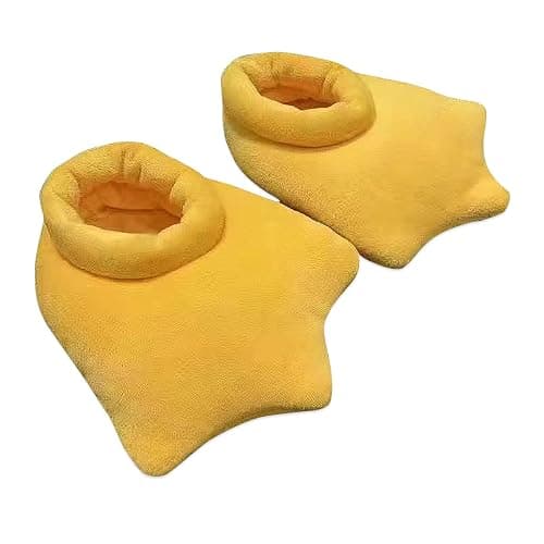 JQUAL Women Duck Slippers Winter Animal Feet Slippers Yellow Cartoon Slippers Fluffy Claw Paw Shoes Party Household Supplies Valentine's Day Gift for Women - Image 1