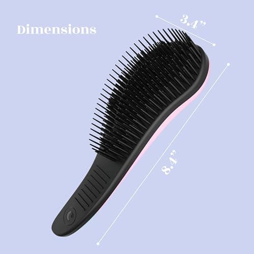 Crave Naturals Glide Thru Detangling Brush For Natural, Curly, Straight, Wet or Dry Hair - Gentle Detangler Brush Styling Tool for Adults, Kids, Toddlers and Little Girls - 7.5 x 3 in, Pink thumbnail 3