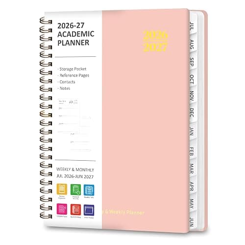 Planner 2026-2027, Weekly and Monthly Academic Planner, July 2026 - June 2027, Hardcover Calendar Agenda Book for School Year Planning, School Supplies for Teacher and Student, A5(6.3'' x 8.5'') - Image 1